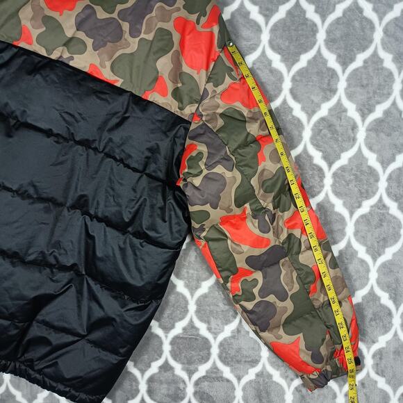 Members Only Jacket Mens XL Camo Black Hooded Faux Fur Lined Puffer Coat Warm - Picture 10 of 14